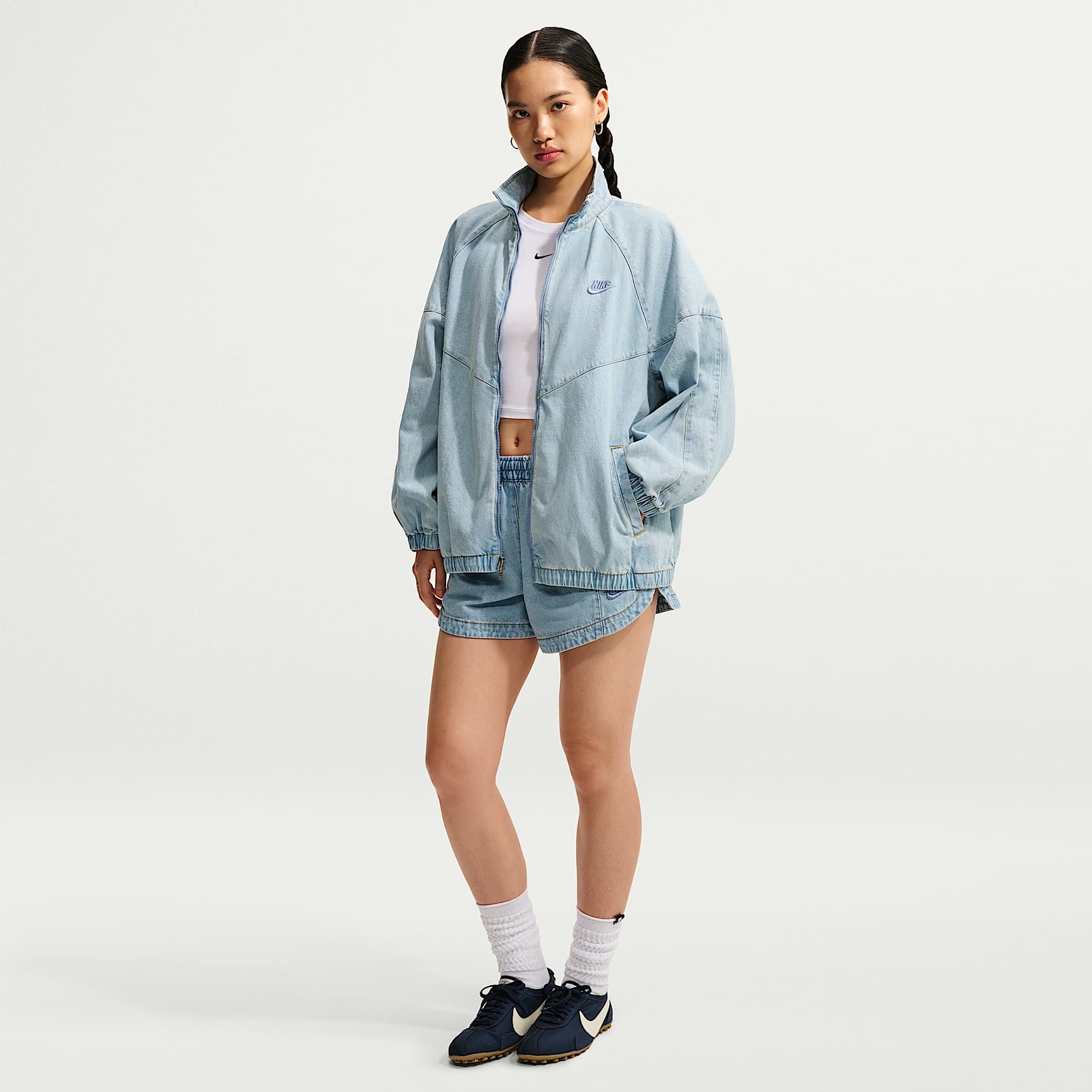 NIKE ウィメンズ スポーツウェア デニム ショートパンツ ライトブルー L NIKE公式】ナイキ スポーツウェア テンポ ウィメンズ ミッドライズ